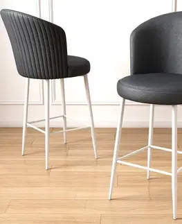 Bar Stool Set (4 Pieces) Uras - Anthracite, White