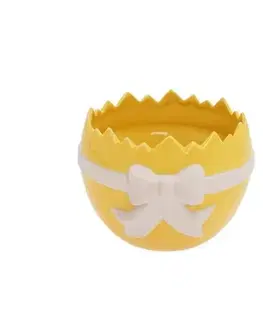 Kinekus Obal na kvetináč škrupina 14,3x13,5x10,3 cm porcelán žltý