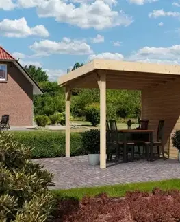 Drevený záhradný domček ASKOLA 6 s prístavkom 240 Lanitplast