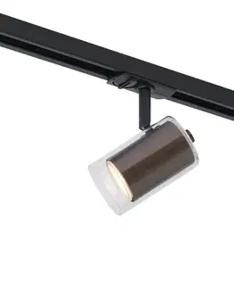 Moderný reflektor tmavý bronz s čírym sklom pre koľajnicový systém 1-fázový - Iconic Lloyd