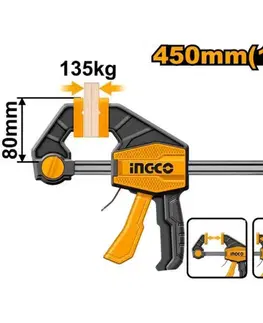 INGCO Svorka stolárska rýchloupínacia 80x450mm INGCO