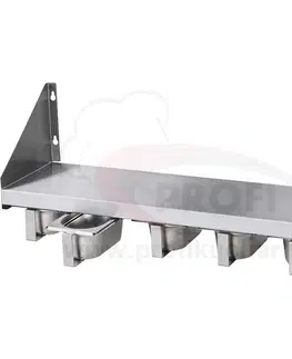 STALGAST Nástenná polica s koreničkami - 5x GN 1/9 - 6,5 cm