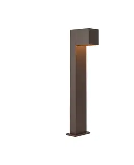 Vonkajšia lampa hrdzavo hnedá 65 cm vrátane LED IP64 so tlmeným svetlom a solárnym panelom - Charlene