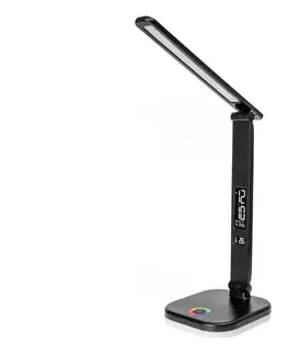  LED RGBW Stm. lampa s bezdr. nab. a displejom USB portom 6W/5V 3000-6500K čierna PDL711RGBB