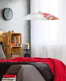 Závesná stropná lampa s pružinovým e27 červeným osvetlením