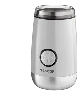 Sencor - Elektrický mlynček na zrnkovú kávu 60 g 150W/230V biela/chróm 41006005