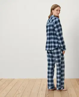 Flanelová pyžamová súprava, modrá
