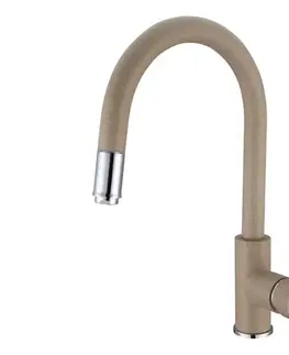 ALVEUS 1129020 - Drezová batéria s vyťahovacou sprškou DELOS 38 cm granit/béžová 1129020