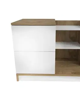 Nočný stolík Rena - White, Walnut