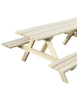DEOKORK Masívny drevený pivný set z borovice 200 cm hrúbka 45 mm