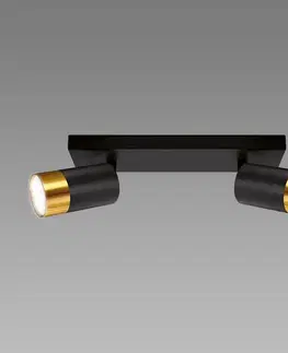 Stropné bodové svietidlo PUZON SPT GU10 2L BLACK/GOLD 04125 LS2