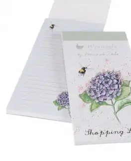 Nákupný zoznam s magnetom "Bee and Hydrangea" Wrendale Designs - hortenzia s včielkou