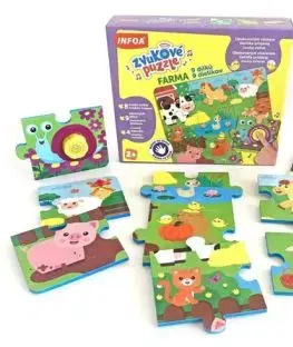 Zvukové puzzle - Farma - 9 dílků / 9 dielikov (CZ/SK vydanie)