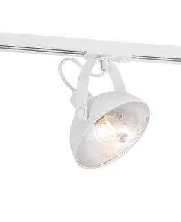 Priemyselný koľajnicový reflektor biely so strieborným interiérom - Iconic Magnax