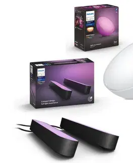 Philips - SADA 2× LED RGB stmievateľné stolné lampy Hue PLAY 6W/230V + stolná lampa GO P3102+P2790