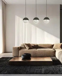 Závesná lampa čierna LED páska 5W Furni