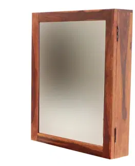 Skrinka so zrkadlom do kúpeľne 65x80x15 indický masív palisander