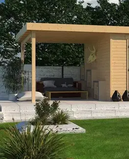Drevený záhradný domček KERKO 6 s prístavkom 240 Lanitplast