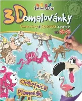 3D omalovánky Chobotnice, plameňák a opice