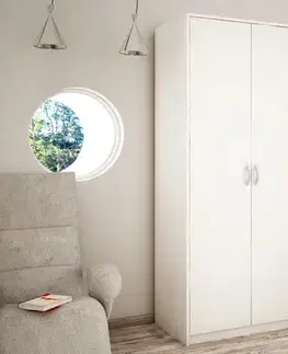 VILMA 2D 2-dverová skriňa s vešiakovou tyčou, biela