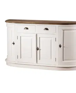 Dekoria Komoda Brighton 4 dverí + 2 zásuvky white&natural, 170 x 52 x 86 cm