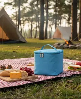 KONDELA Henra Typ 3 pikniková termotaška s chladiacimi kazetami modrá