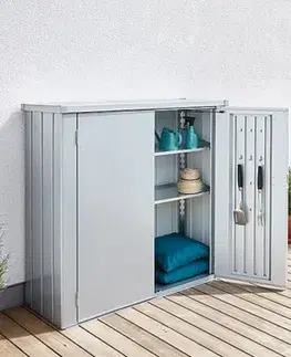 Biohort Skrinka na terasu BIOHORT Romeo M 132 x 57 x 140 cm (strieborná metalíza)
