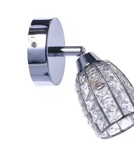 Nástenná lampa Shiba chrómová, 1x15W, tienidlo G9, priehľadná