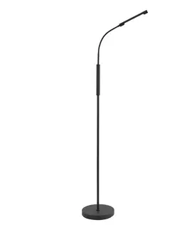 Moderná stojaca lampa čierna vrátane LED 3-stupňové stmievanie nabíjateľná - Statler