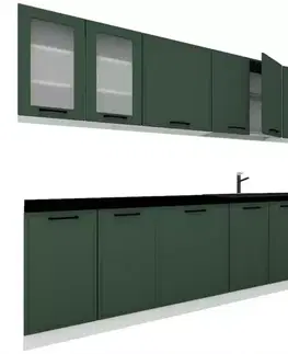 Kuchynská linka 260 zelená mat bez dosky
