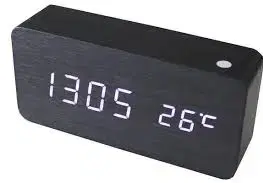 Digitálny LED budík s dátumom a teplomerom GoT6035 White Led, BLACK, 15cm