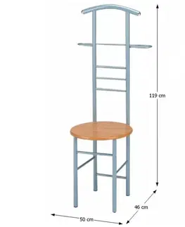 KONDELA Frank nemý sluha strieborná / buk
