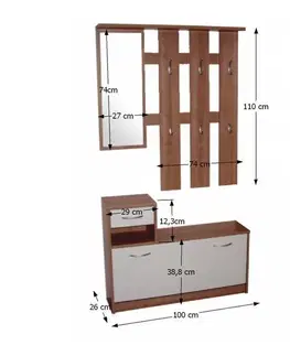 KONDELA Mecki predsieň wenge / biela