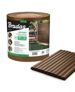 Kinekus Fólia, páska tieniaca do plotových panelov 19cm/35m hnedá + 20x spona