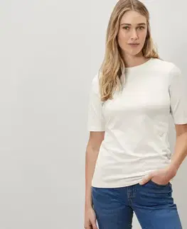 Tričko s polodlhým rukávom, krémové