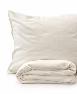 Obliečky bavlnené Luxury Žakár krémová 200x140cm+90x70cm TiaHome