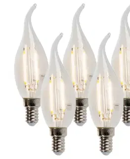 Sada 5 stmievateľných LED vláknových žiaroviek sviečok E14 250lm 2700K