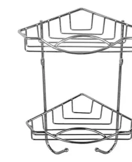 Kinekus 2-poschodová rohová polička, 22,5x14,8x30cm, chróm