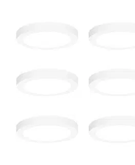 Sada 6 zapustených alebo povrchových bodových svetiel biela 18 cm vrátane LED 3-krokové stmievanie do tepla - Trans