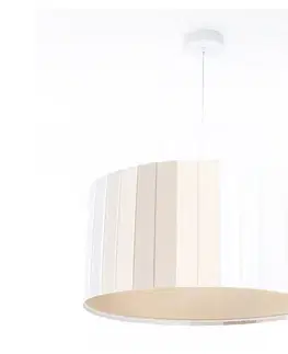  Luster na lanku STRIPES 1xE27/60W/230V priemer 40 cm krémový 010-MKL-002-40