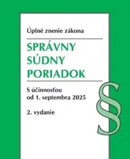 Správny súdny poriadok. Úzz, 2. vydanie, 9/2025