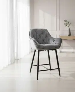 Signal Barová stolička CHERRY H-2 Velvet | sivá