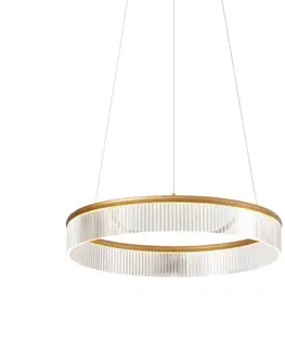 Moderné závesné svietidlo mosadzné 59cm vrátane LED s 3-stupňovým stmievaním - Anello Chandelier