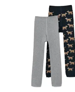 Detské pletené legínsy s výšivkou, 2 ks