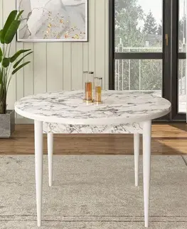 Jedálenský stôl Rox - White Marble, White