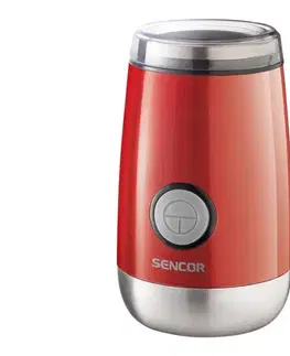 Sencor - Elektrický mlynček na zrnkovú kávu 60 g 150W/230V červená/chróm 41005287