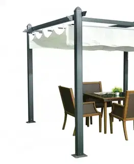 Hliníková pergola so zaťahovacou strechou 3,92 x 2,92 m Dekorhome