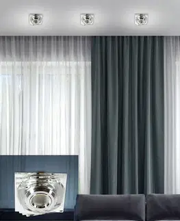 Stropné svietidlo, bezfarebné, LED, 3W, sklo, štvorcové, SS-32