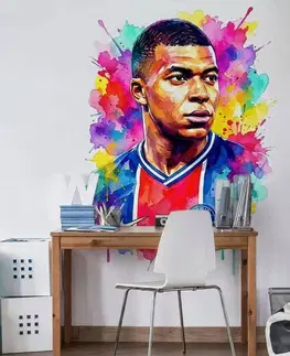 Farebná nálepka na stenu pre deti - Kylian Mbappé
