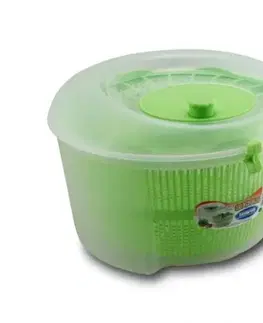 Kinekus Odstredivka na šalát plastová, priemer 24x16cm, 4,5L, transparent, zelená "Rucola" TONTARELLI
